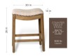 Natural Wood Saddle Counter Stool