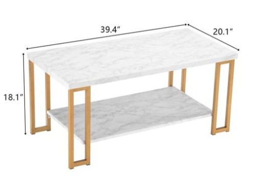 Faux Marble Top Coffee Table